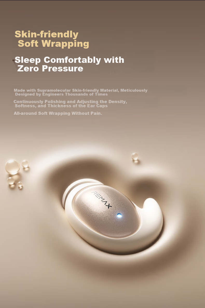 REMAX Sleep Bluetooth Earphones Ultra-thin Noise-isolating Earbuds Long Battery Life Compatible with Huawei Xiaomi Hidden ASMR Noise Reduction for Side Sleeping 10