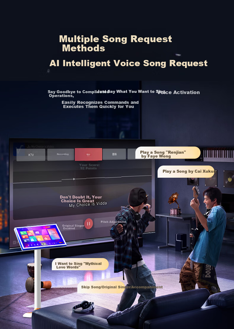 SAST Home KTV Sound System Home Theater Karaoke Machine All-in-One Smart Karaoke Speaker Professional Amplifier Bass Subwoofer Full Set CK-10 14