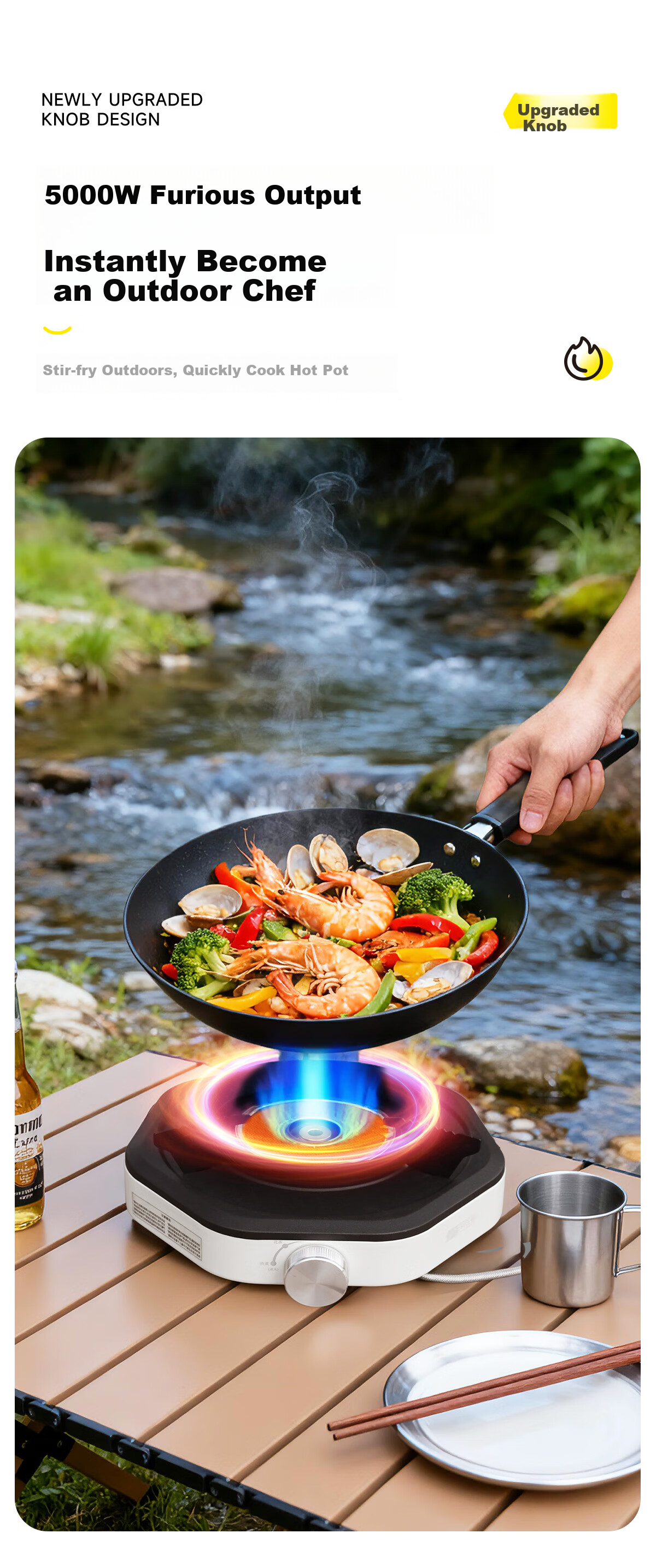 TAN XIAN ZHE Outdoor Split Cassette Stove Camping Stove Infrared Magnetic Stove Portable Outdoor Tea Boiling Cooker 4