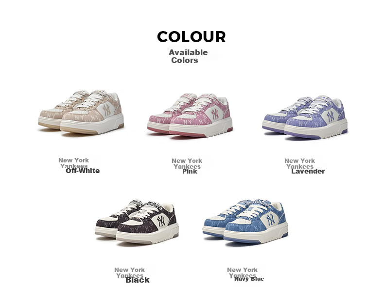 MLB Unisex Couple Thick Sole Printed Vintage Style Sneakers 3ASXM016N-50BKS-230 Birthday Gift 4