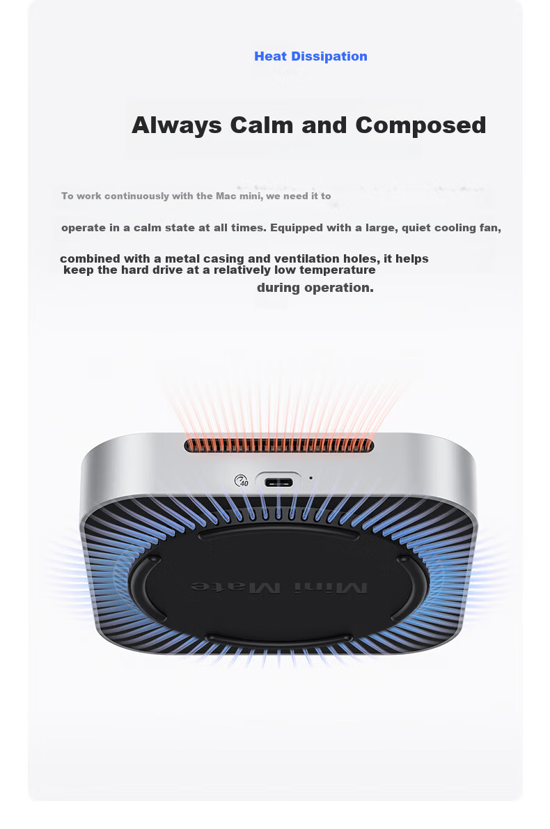 ORICO 2TB Portable SSD MiniMate External Hard Drive for MacMini M4 Expansion 20Gbps High-Speed Storage Cooling Dock M4 8
