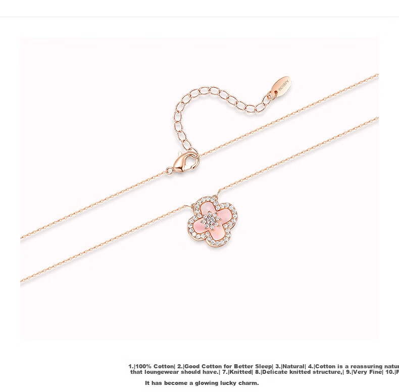 AJIDOU Women's Designer Necklace, Lucky Four-Leaf Clover Collarbone Chain, Light Luxury Niche Spring And Summer Sweater Chai 1