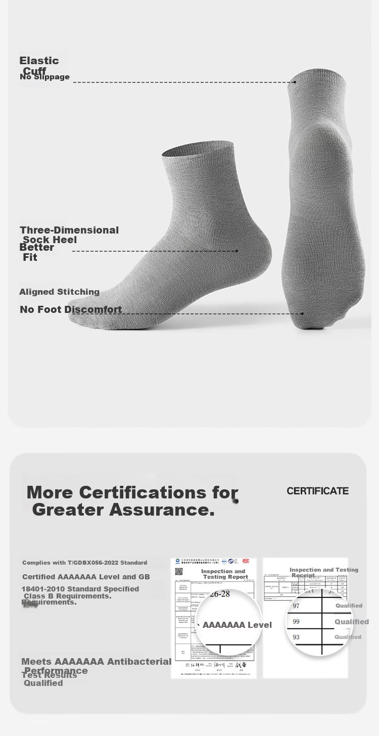 HLA Disposable Cotton Mid-Calf Socks for Men and Women 7A Antibacterial Travel Daily Use No-Wash Sports Casual Mid-Length Socks 7 Pairs Pack 13