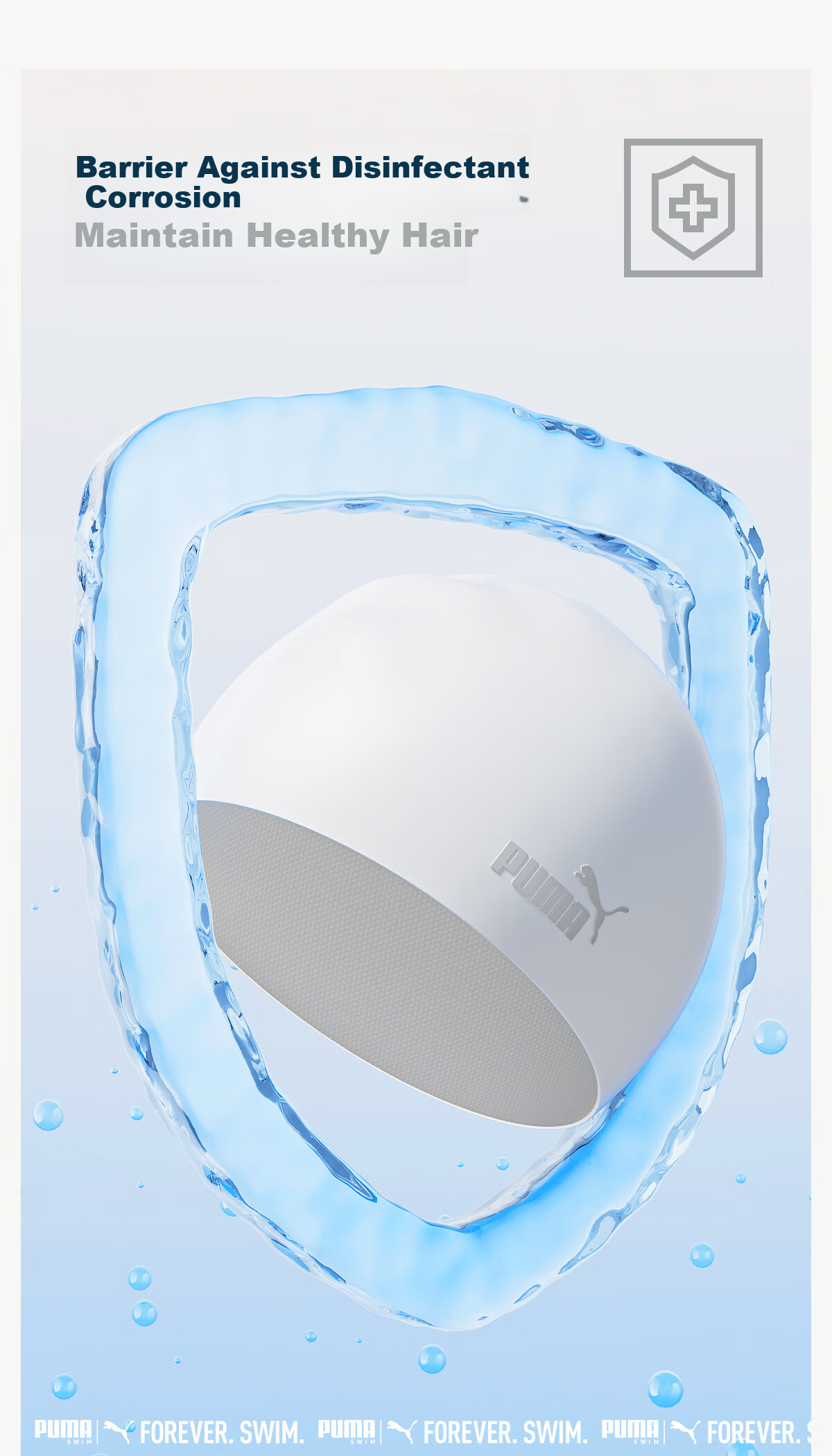 PUMA Adult Silicone Swim Cap Unisex Waterproof Non-Slip Extended Ear Protection Eco-Friendly Large Size Comfortable Fit 7