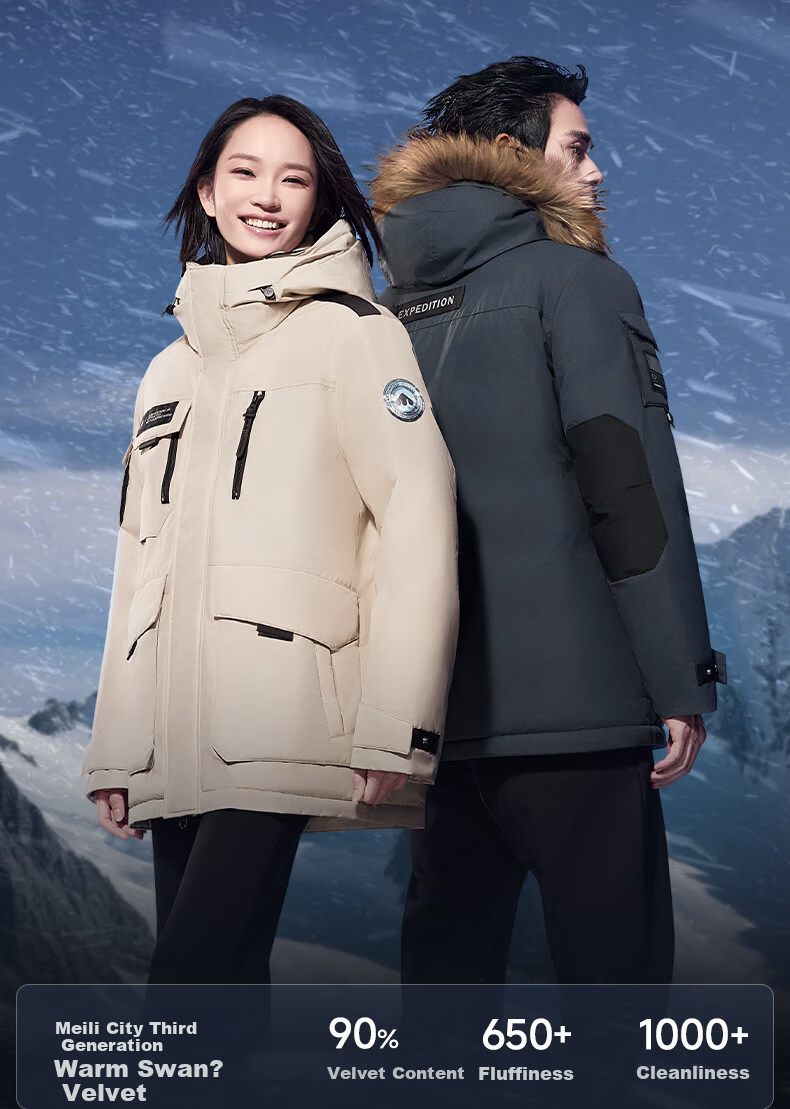 Meilicheng Men's and Women's Couple's 2025 Winter Outdoor Warm Workwear Extreme Cold Goose Down Jacket 188 2