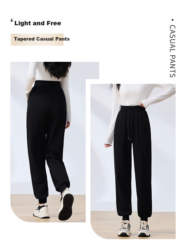 Langsha Women's Cotton Jogger Pants 2025 Spring Autumn High Waist Loose Harem Casual Thin Sweatpants for Petite Women 2