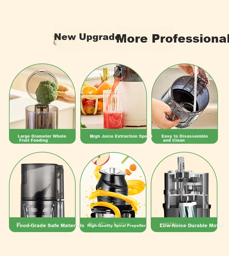 HUROM E30ST-BIM02MM Juicer Large Caliber Masticating Juicer with Pulp Separation Household Blender 3