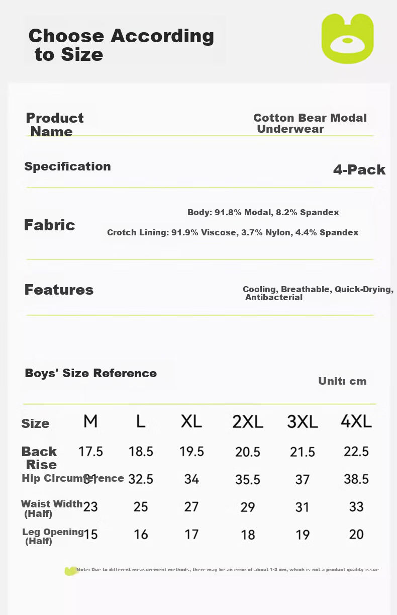 Mianqixiong Boys' Summer Thin Modal Ice Silk Mesh Boxer Briefs - BS02 - XXXL 10