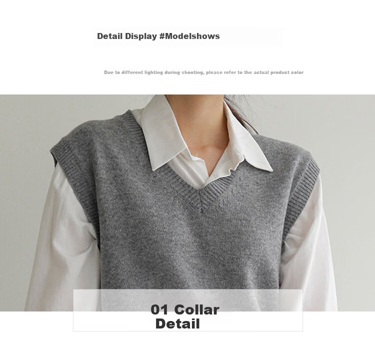 Chushen Spring And Autumn Knitted Vest for Women, Wilderness Maillard Vintage V-Neck Tank Top, Layered Sweater S143Z5005 24