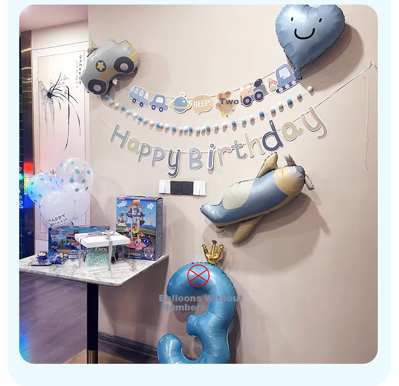 Domeyi Birthday Party Children's Balloon Decoration Scene Setup Birthday Decoration Boys Girls Birthday Set Little Car 2