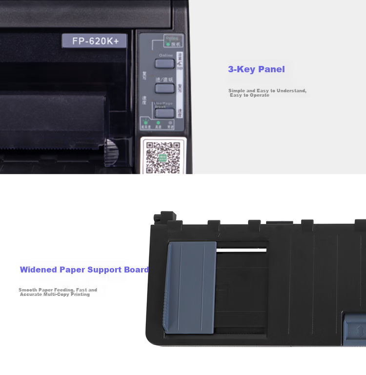 Jolimark FP-620K+ Dot Matrix Printer 7-Part Multi-Copy Sales Warehouse Forms Front and Rear Continuous Multi-Part Paper Printing 5