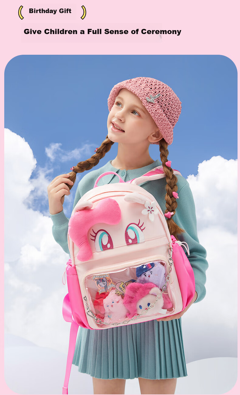 Germ My Little Pony Backpack Girls Cartoon Lightweight Travel Purple Yue Purple 8
