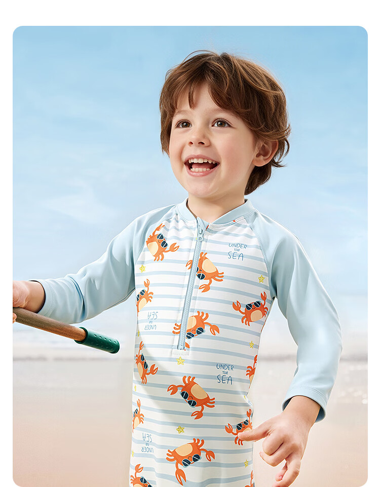 Balabala Kids Swimwear Boys Girls Baby 2026 Summer New Two-Piece Sunscreen Chlorine-Resistant Cartoon One-Piece Swimsuit Pants 14
