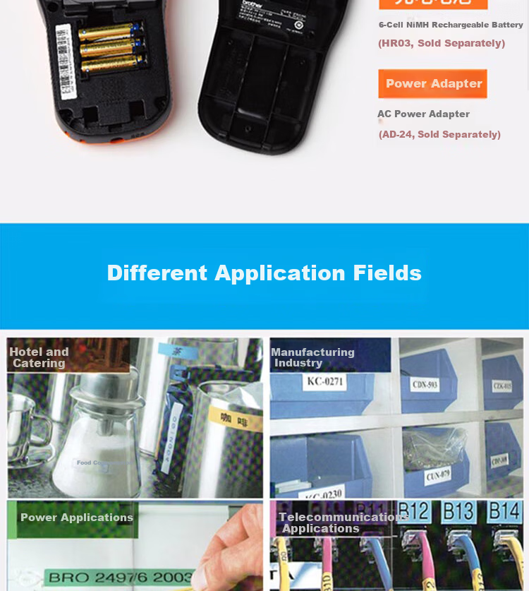 BROTHER PT-E115B Label Printer Portable Handheld Cable Label Maker for Power and Telecom Industry 5