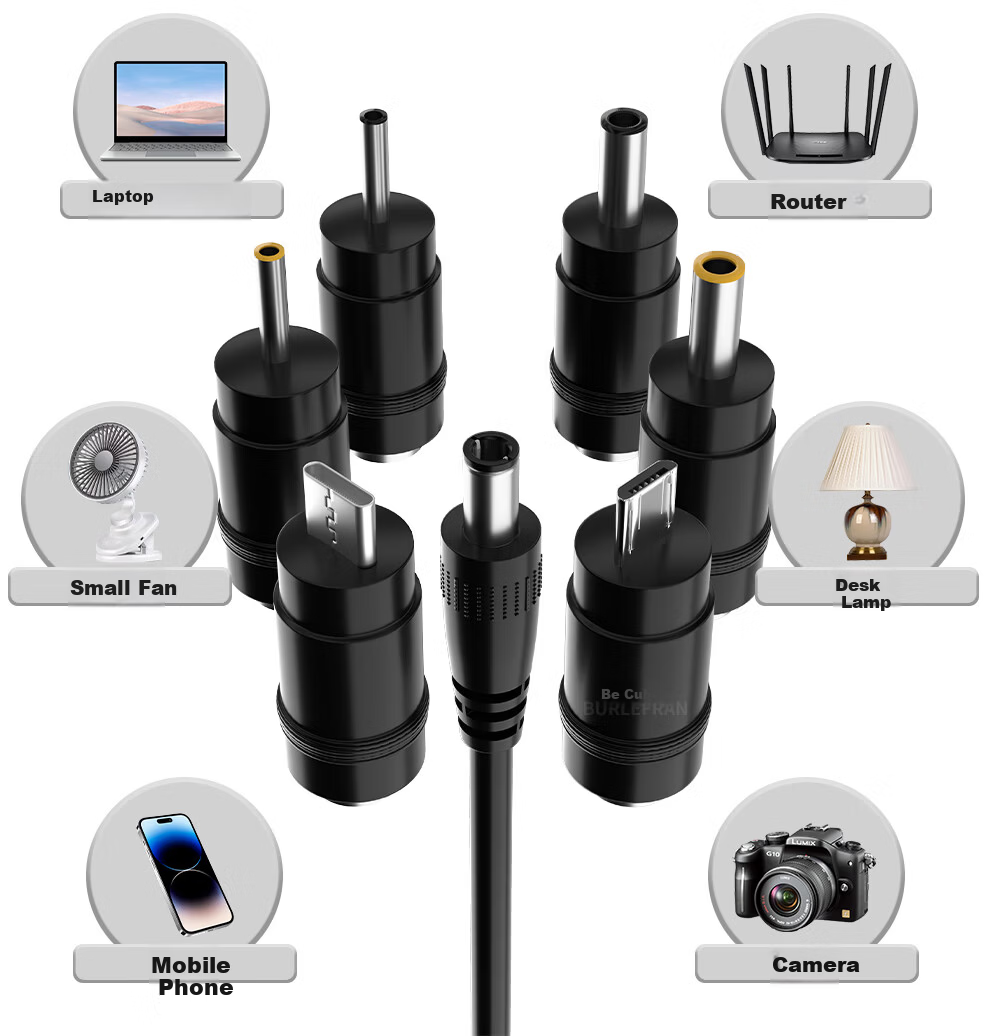 BURLEFRAN PD Activator Cable 12V3A for Optical Modem Router LED Smart Speaker Type-C to DC Adjustable Voltage 5.5*2.5 8