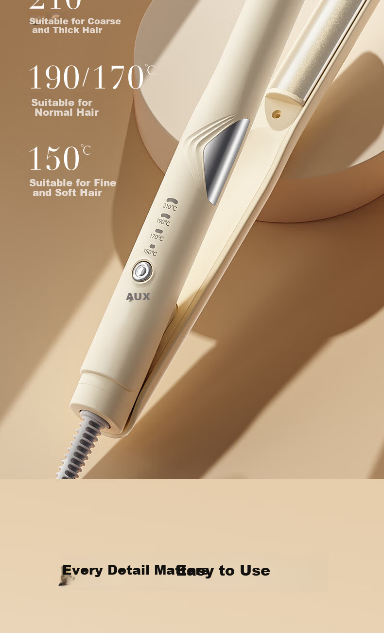 AUX Curved Hair Curling Iron [Negative Ion] Seamless Volumizing Curler High Crown Perm Hair Clip for Men And Women, Long Hair Styling Tool Root Lift Hair Accessory Gift for Wome 8