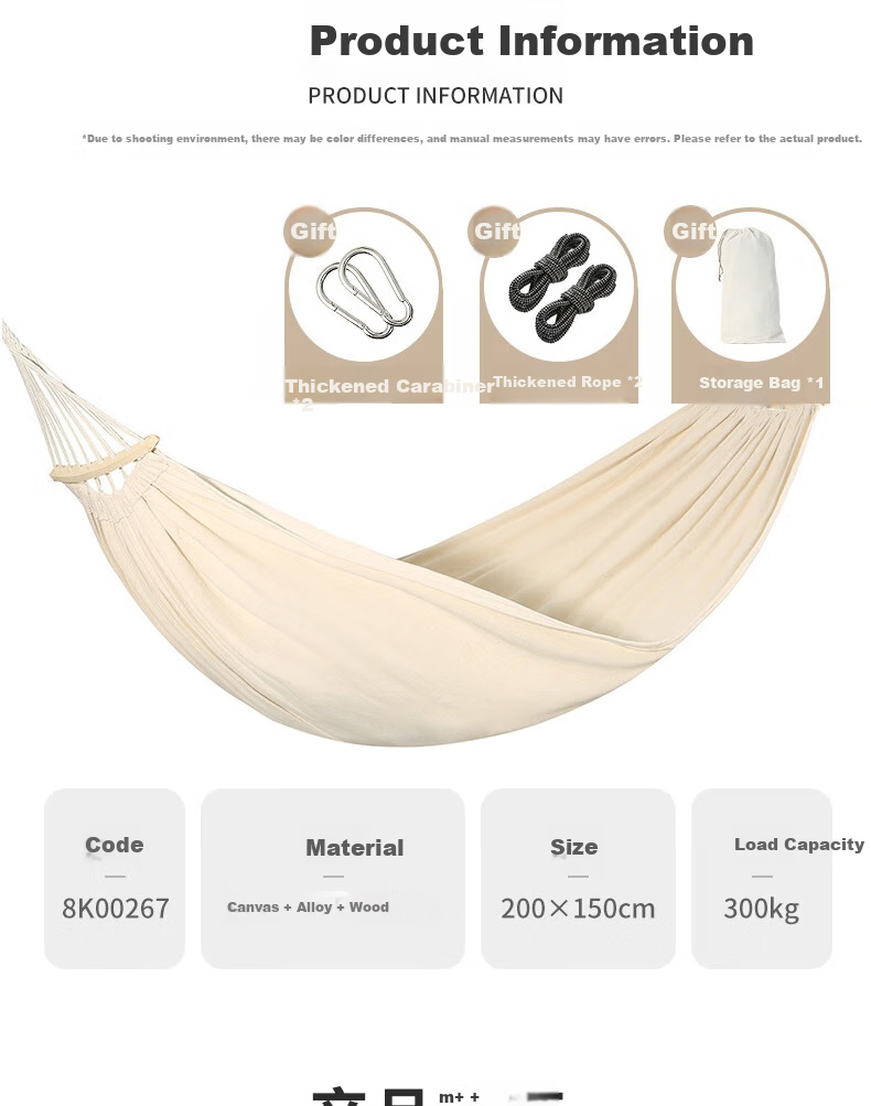 Ansell Portable Outdoor Double Hammock Thickened Wide Durable High Load Swing Hammock 8K00267 3