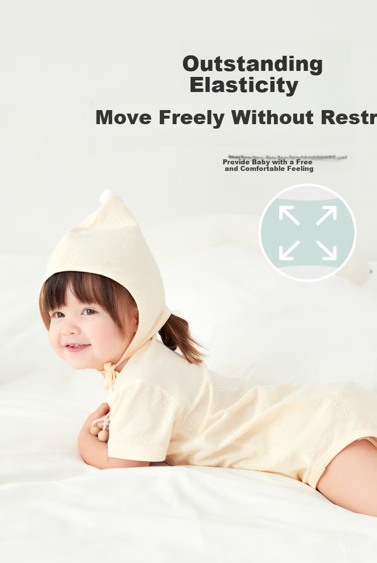 Wismorni Baby Short Sleeve Bodysuit Summer Thin Baby Romper One-piece Triangle Jumpsuit Summer Wear 2
