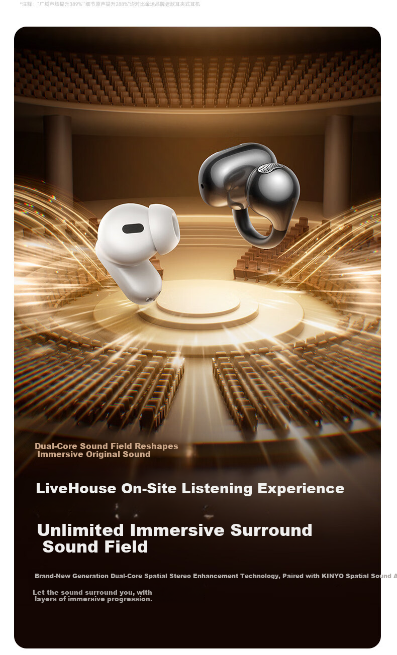 Jinyun 2026 Latest AI Noise-Cancelling Dual Bluetooth Earbuds In-Ear Clip-On Two-in-One Deep Active Noise Cancellation Long-Lasting Comfortable A30s 13