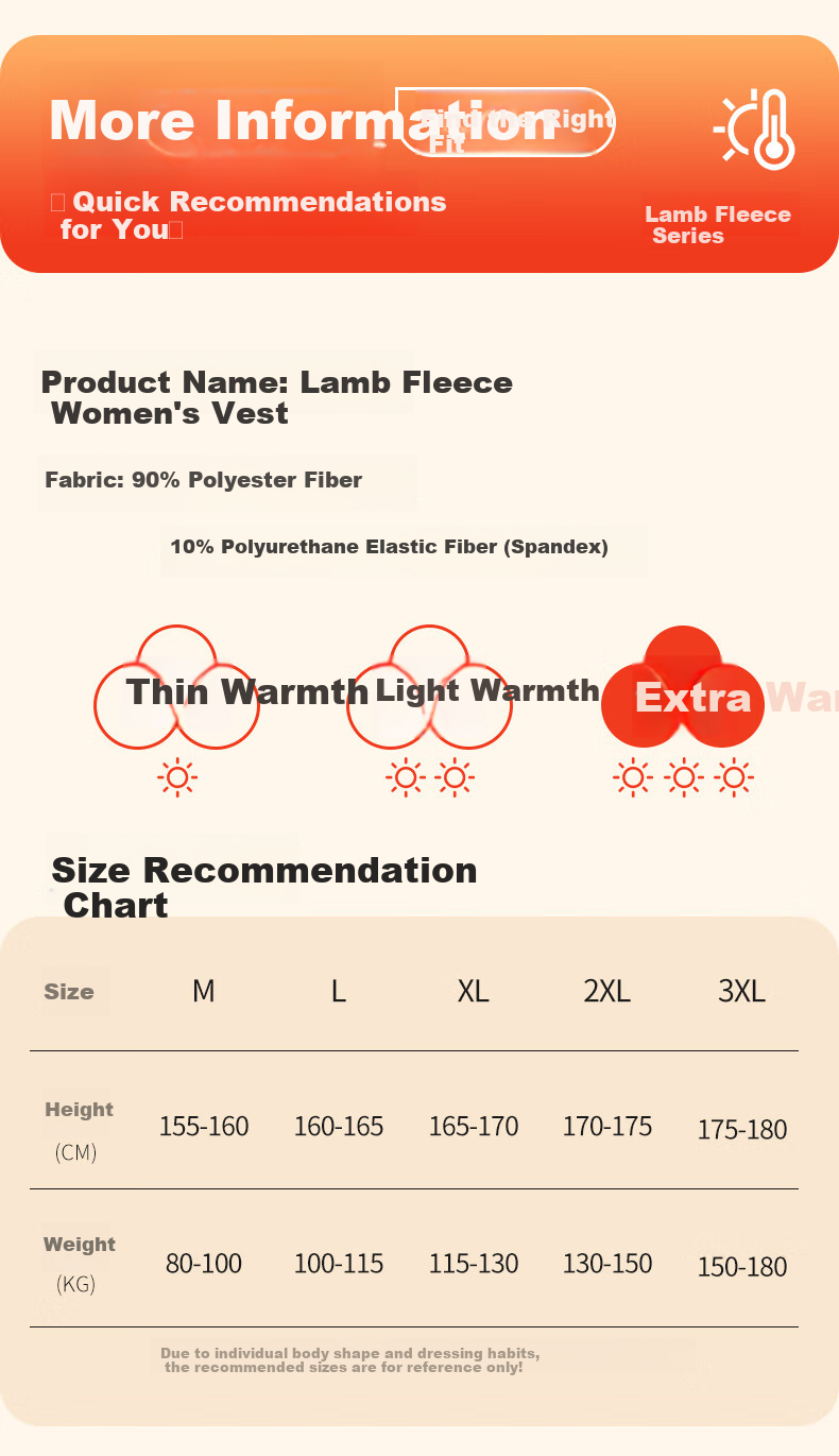 Me Feeling Women's Thermal Vest Autumn Winter New Thickened Fleece Lamb Wool Innerwear Seamless Insulated Undershirt Vest 4