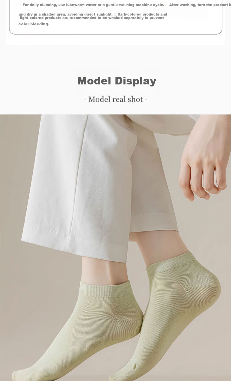 Mianmanman Women's Short Socks Xinjiang Cotton 10A Antibacterial Odor-Resistant No-Slip Low-Cut Socks Non-Slip Heel Short Tube Socks Spring Summer 10 Pairs 11