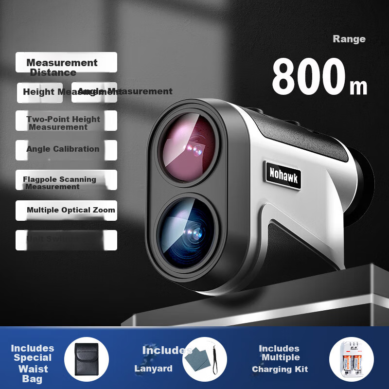 Nohawk Laser Rangefinder Telescope High-Precision Measuring Device Home Use 800m Distance/Height/Angle/Scanning