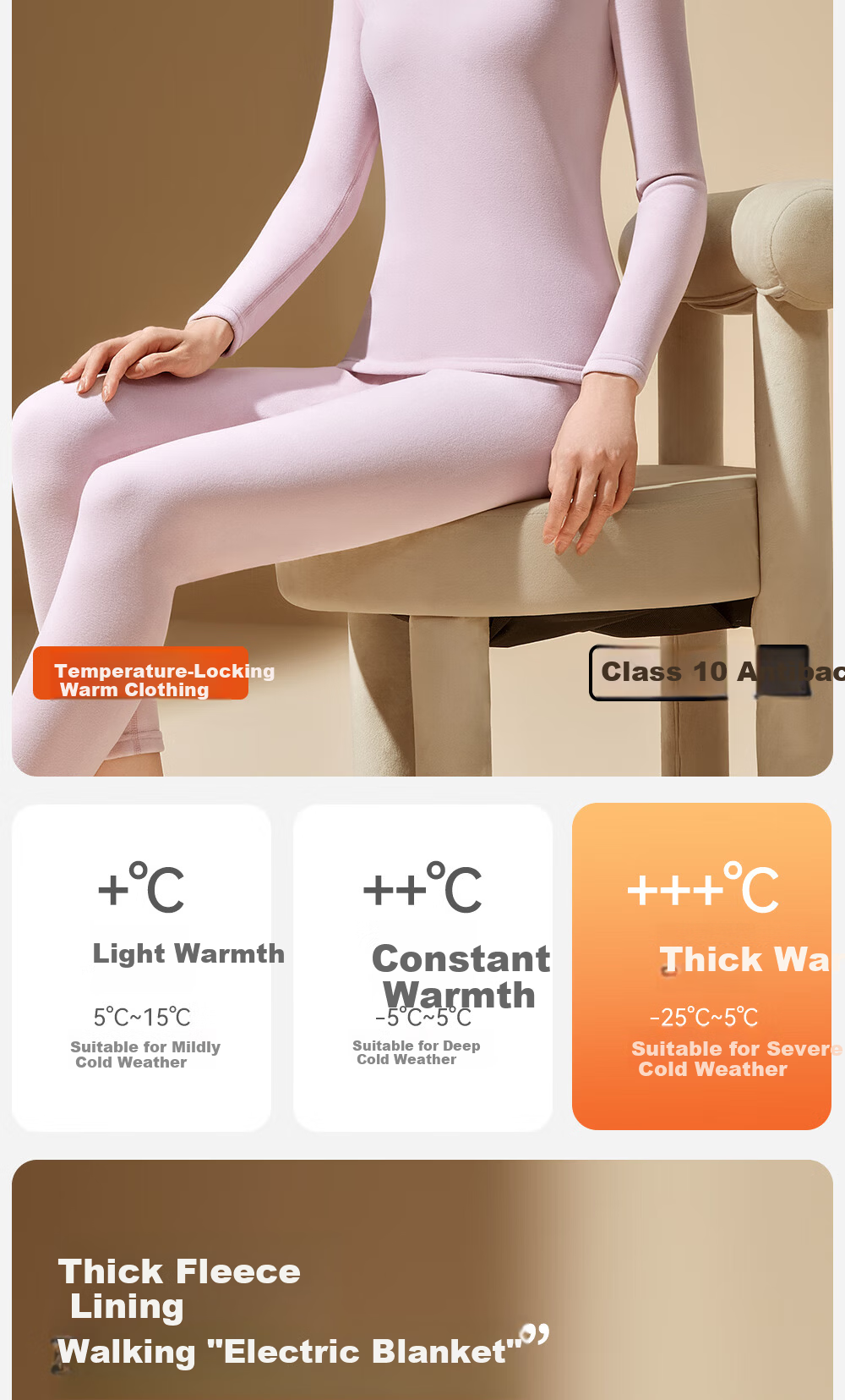 YAYA Thermal Wool Women's Warm Underwear Set Autumn Winter Fleece Lined Thickened Base Layer Top and Pants 1