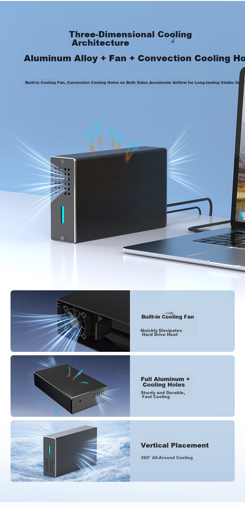 GODO SATA Disk Array Enclosure 2.5 Inch Dual Bay RAID External Type-C USB 3.0 Mechanical SSD HDD Case for Desktop Laptop 3