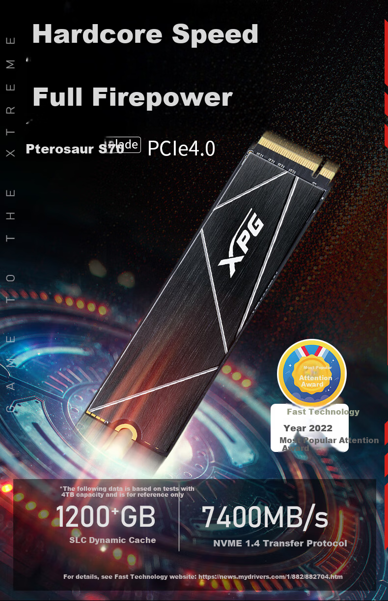 ADATA 1TB SSD M.2 NVMe PCIe 4.0 x4 XPG S70B Compatible with PS5 Deepseek Hardware 5