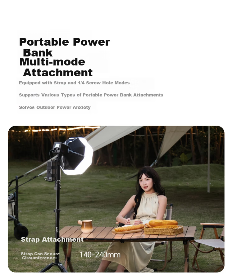 Ulanzi LA06 Portable Power Bank External Light Handle Bracket Fill Light Stand Photography Light Flashlight Accessory 3