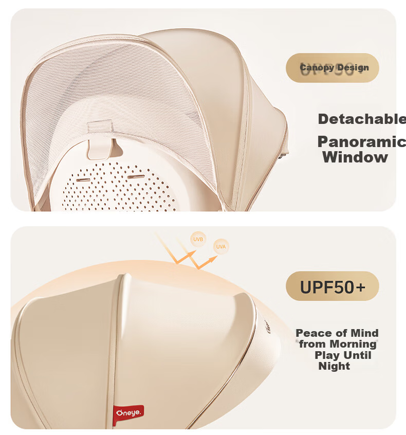 Wanya T6-2 Stroller High Landscape Baby Stroller Convertible Lightweight Foldable Reversible Champagne Gold PRO 27