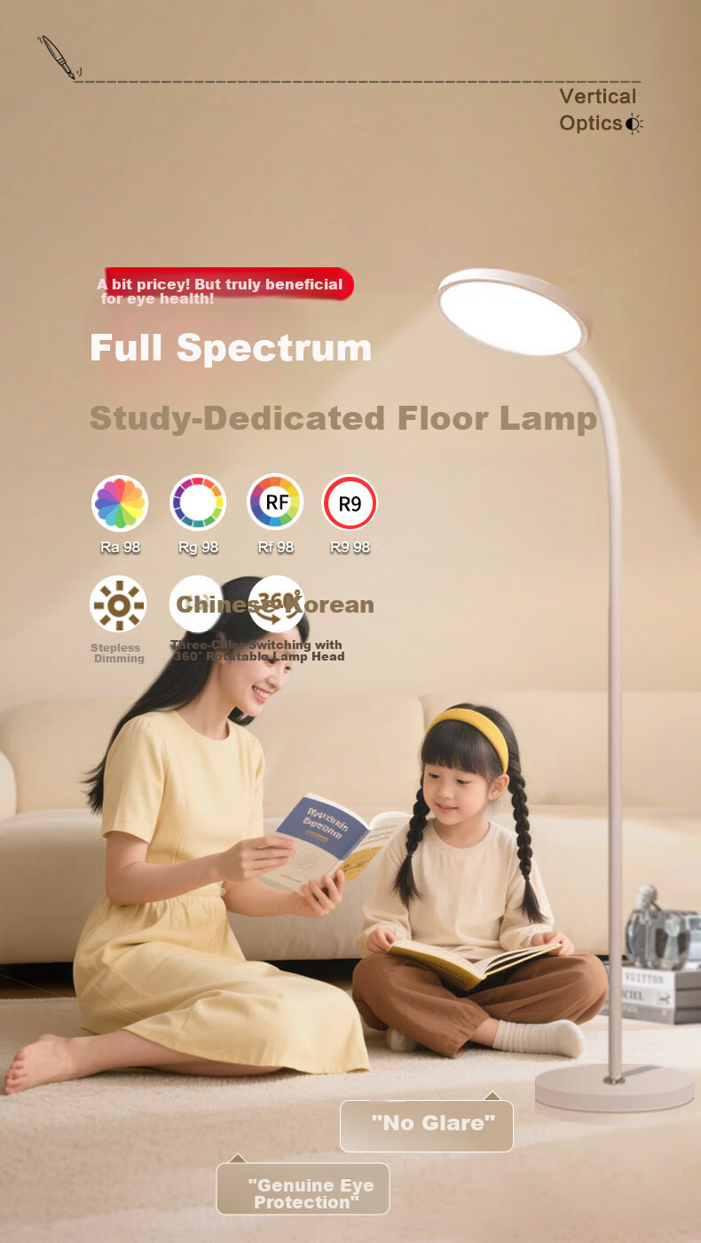Boraer Outdoor Floor Eye Protection Full Spectrum Desk Lamp Study Reading Lamp Bedside Piano Lamp Standing Study Room Lamp 1