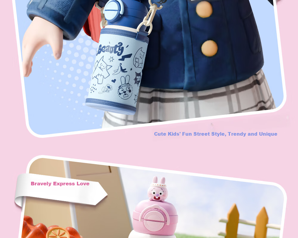 Fuguang Children's Student Insulated Bottle 316L Straw Cup Large Capacity Water Bottle for Boys and Girls 580ml 27