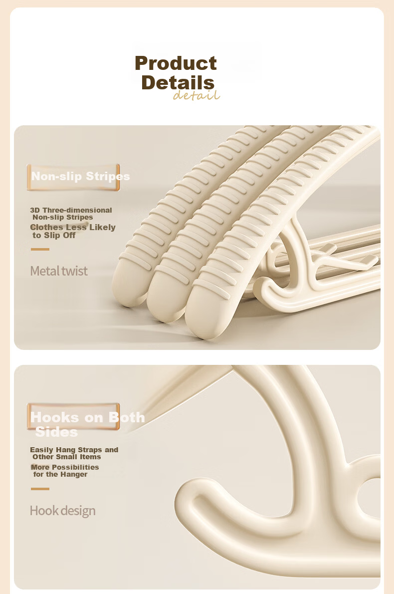 Baicaoyuan Non-Marking Clothes Hangers, Anti-Slip Wide Shoulder Thickened Hangers, Household Milk White 20-Pack 17