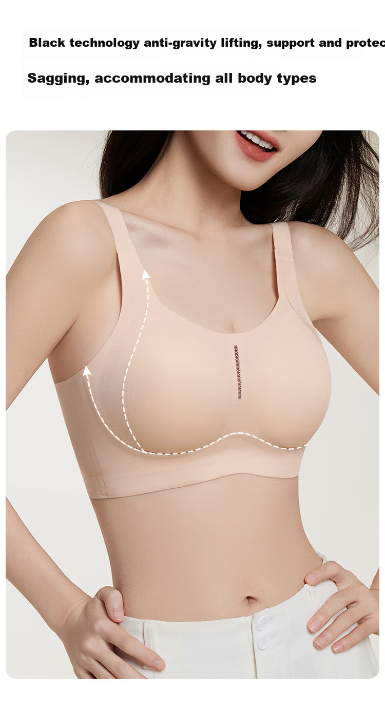 GRACEWELL Seamless Large Bust Minimizing Lift Support Wireless Push-Up Sports Bra Thin 5