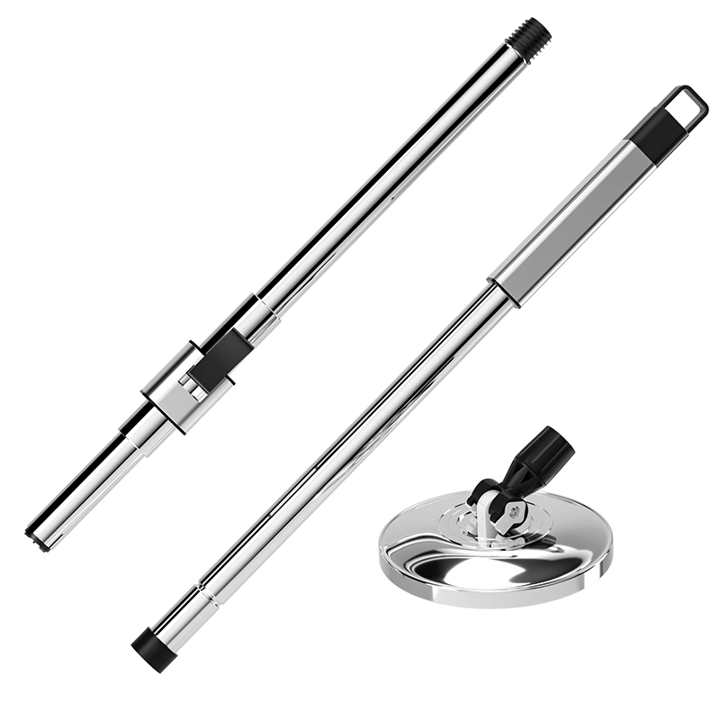 Baijiahaoshi Hands-Free Rotating Mop Handle Stainless Steel Pole And Bucket Set, Mop Head Not Included