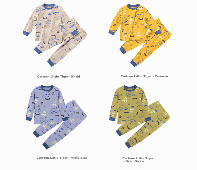YUZHAOLIN Children's Autumn Underwear Set, Boys And Girls Inner Wear, Cotton Pajamas for Young Kids, Strawberry Pattern, Good Bear Desig 13