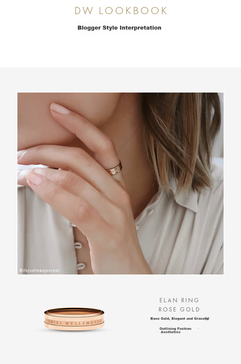 DanielWellington DW Ring for Men, Elegant Couple Rings Rose Gold Size 68 DW098 Birthday Gift for Me 9