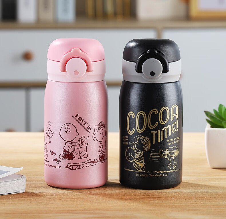 SNOOPY Insulated Mug, Small Capacity, 316 Stainless Steel, Mini Straw Pocket Cup, Compact Portable Water Bottle for Students, Men And Wome 7