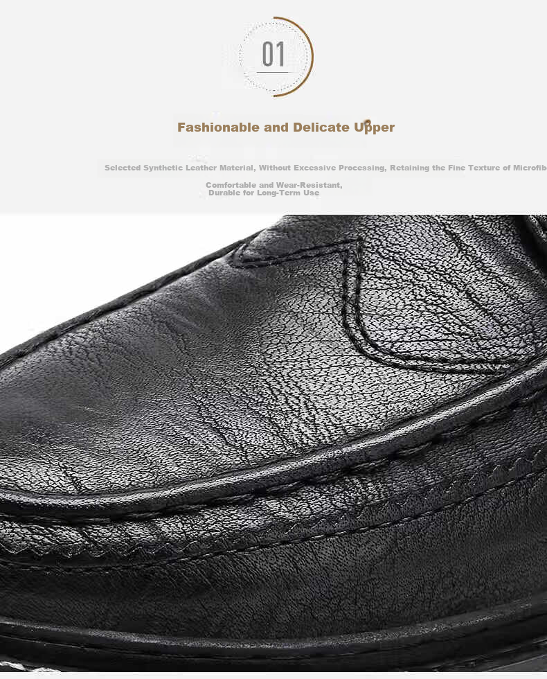 MULINSEN Men's Shoes, Business Formal Casual Shoes, Soft Upper And Sole, Small Leather Shoes, Black, Size 39, 2901 6