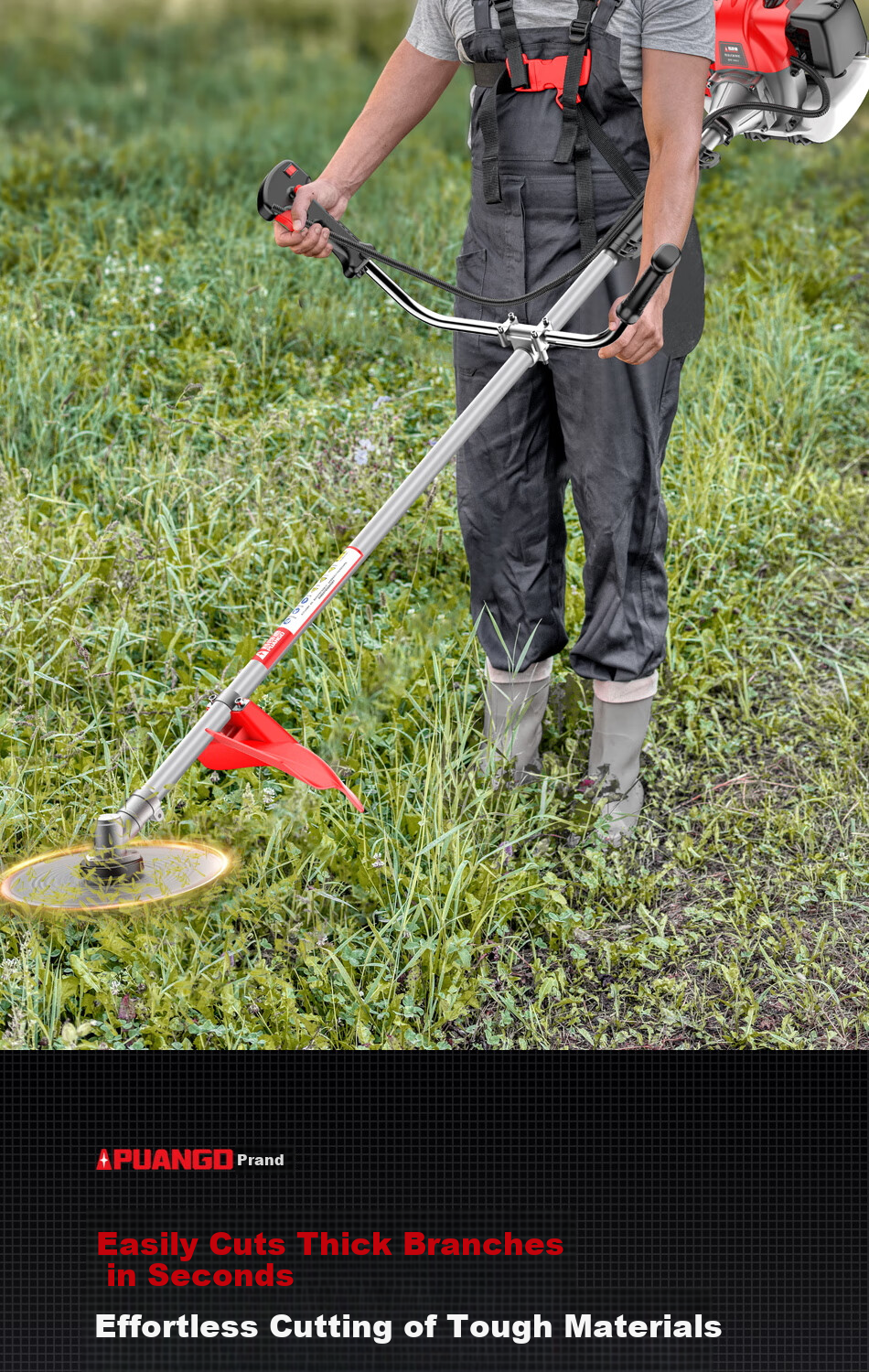 PUANGD Gasoline High-Power Side-Mounted Brush Cutter Multifunctional Weeding and Tilling Machine Agricultural Grass Trimmer 3
