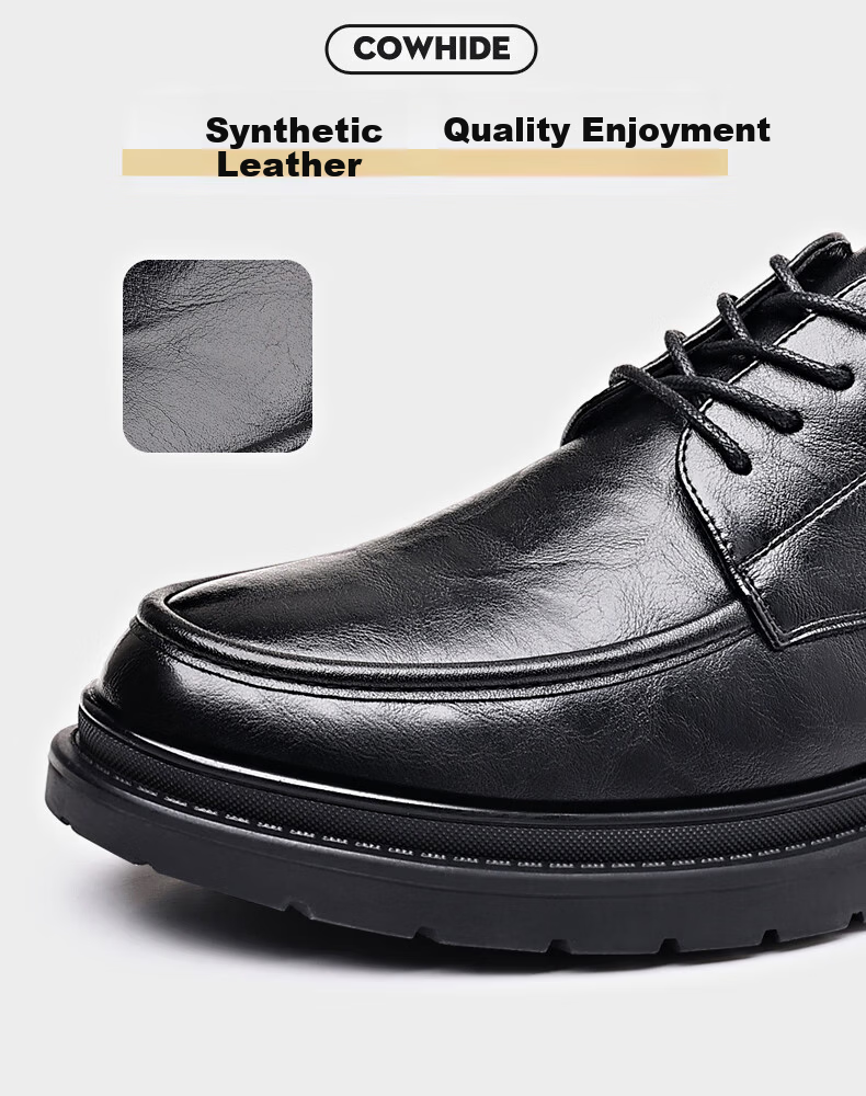 MULINSEN Men's Business Formal Casual Shoes Versatile Lace-up Thick-soled Work Shoes 5591 7