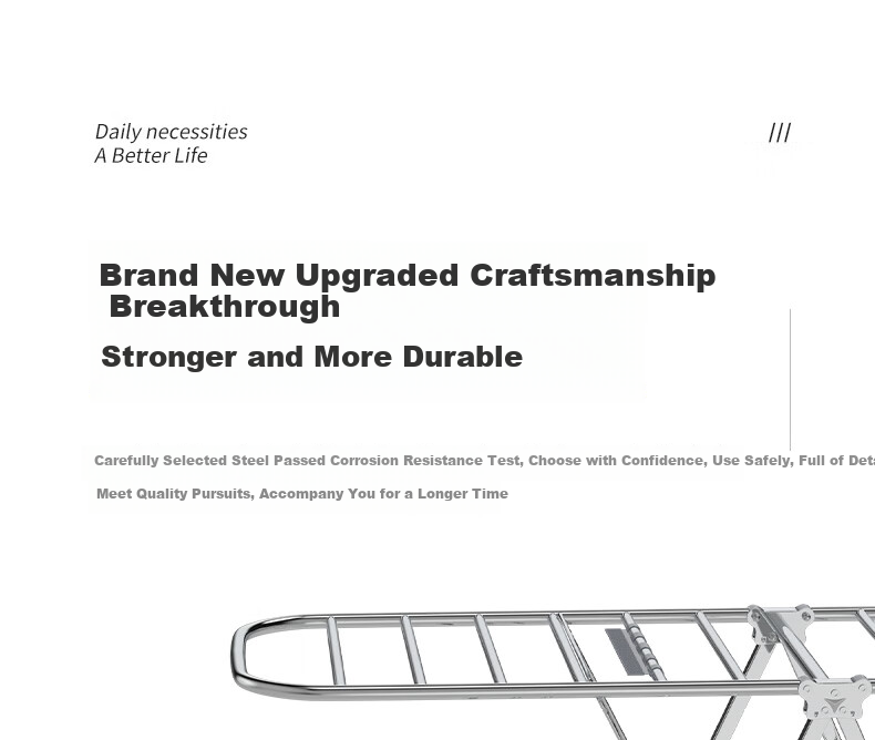 40,000 Kilometers Folding Floor Clothes Drying Rack Stainless Steel Wing-Shaped Indoor Outdoor Balcony Garment Rack 9