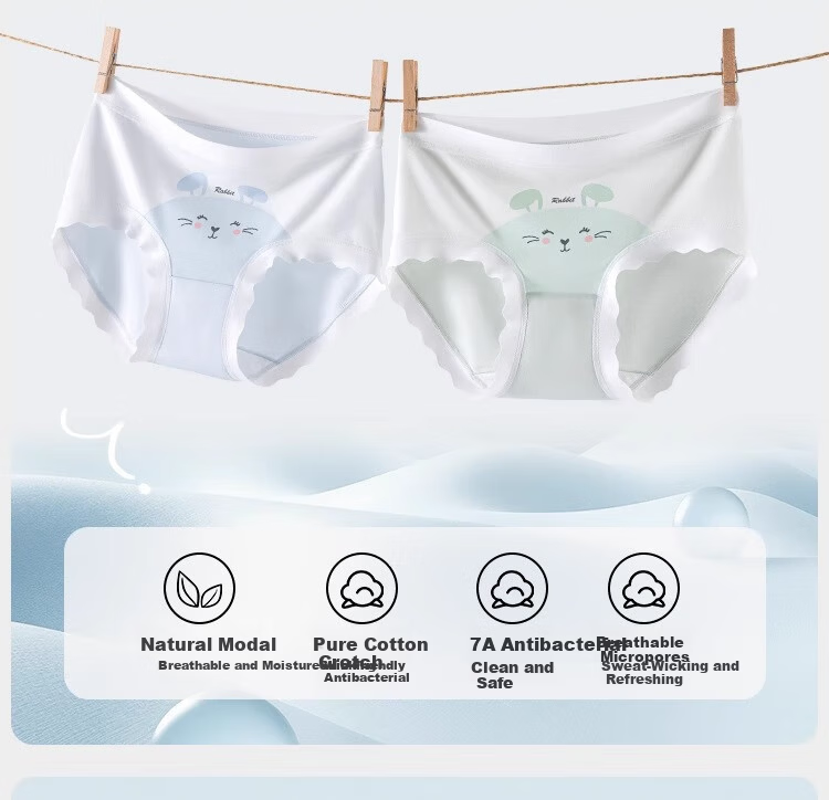 LangSha Kids Girls Modal Briefs Soft Antibacterial Breathable Seamless Underwear for Spring and Autumn 2