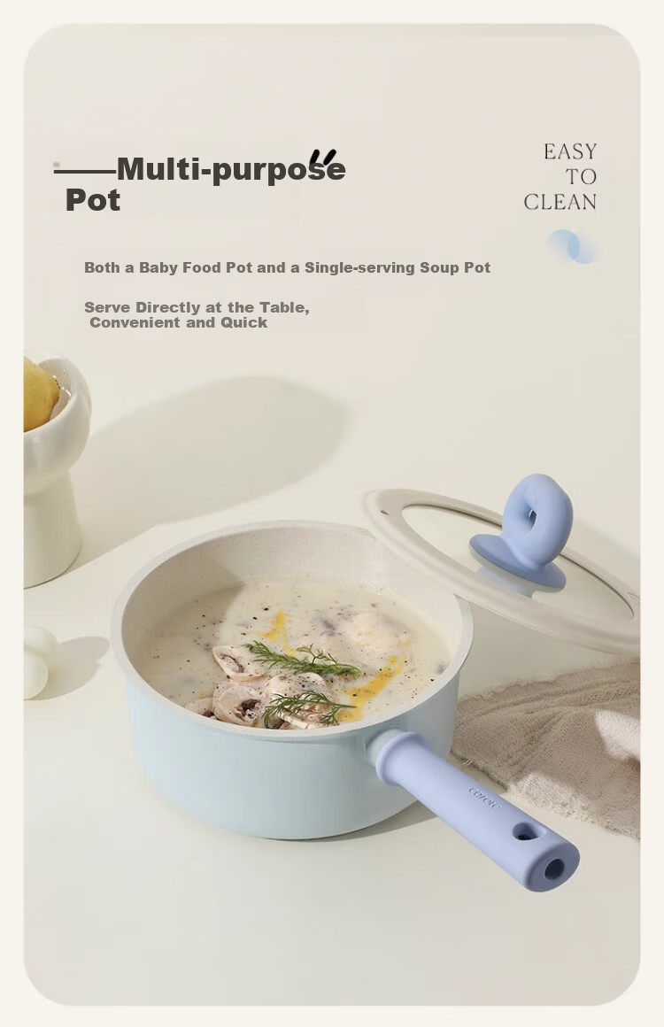 Carrot Non-Stick Milk Pot Baby Food Supplement Pot Maifan Stone Small Pot 18cm Multi-Function Stew and Steam Soup Pot for Home Use 9