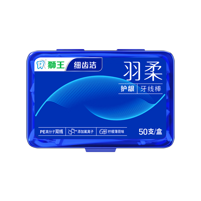 Lion Fine Dental Floss Picks, 1 Box of 50, Mint Flavor, Random Colors, Same As Tan Jianji's Versio