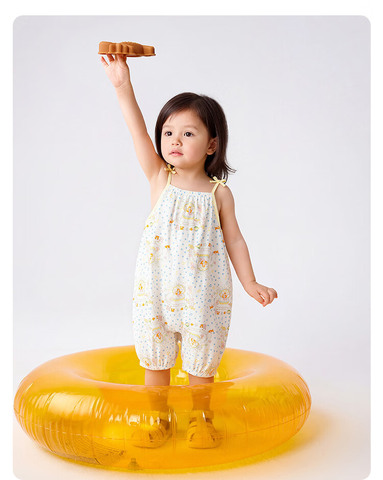Balabala [balaOne] Baby Romper Infant Jumpsuit Girls 2026 Sweet Strap Design 6
