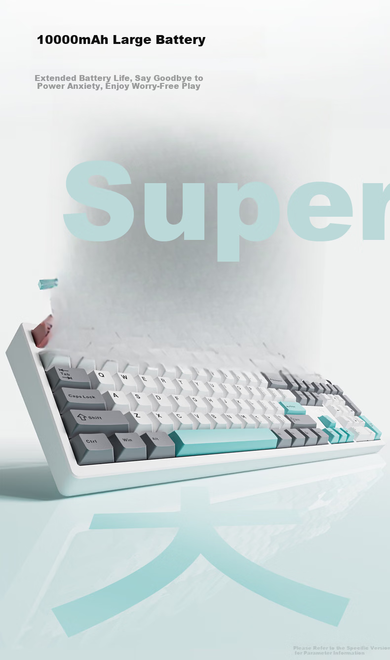 VGN V108 Custom Mechanical Keyboard Wireless Tri-Mode Bluetooth Gaming Office Silent V108 Polar Fox Switch Shijian Cloud Tri-Mode 6
