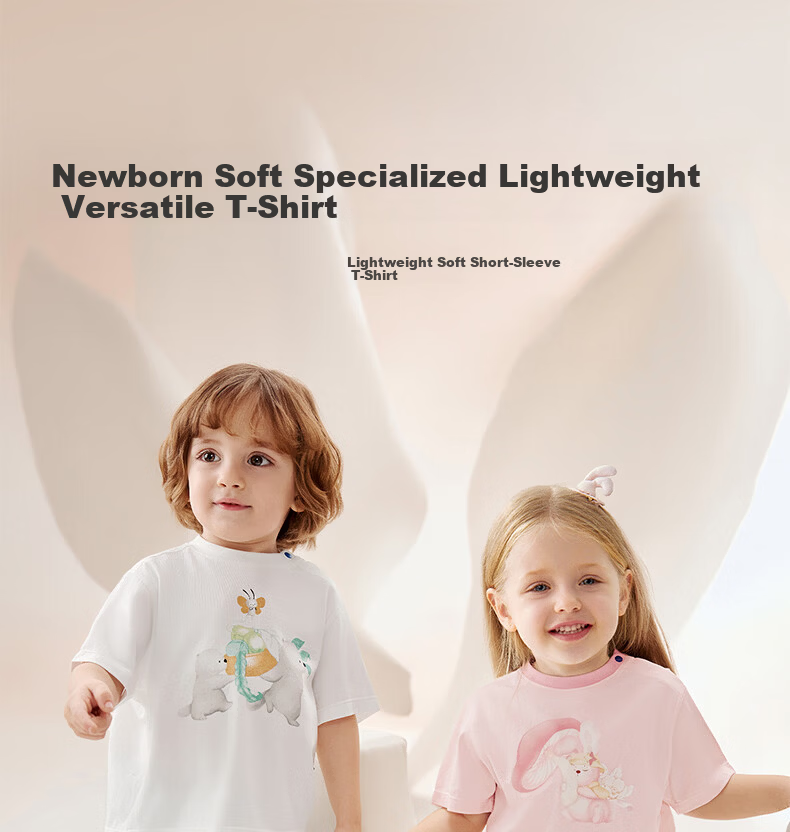 Babycare Soft Modal Short Sleeve Baby T-Shirt Boys Girls Soft Breathable Antibacterial Top Sheer Pink 73 1