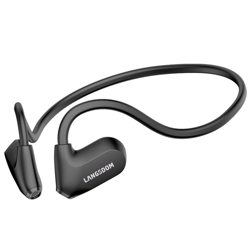Langston Bluetooth Earbuds Open Wireless Bone Conduction Sports Running Cycling Non-In-Ear Headphones Compatible with Apple BE25 Starry Night Black